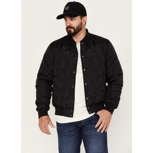 Brixton Dillinger Quilted Bomber Jacket in black, Men’s Medium